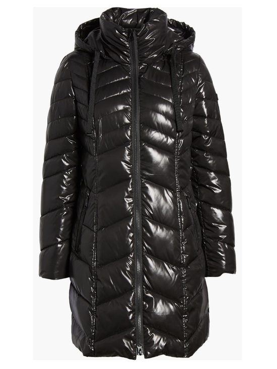 Sam Edelman Jackets & Blazers - Sam Edelman Long Hooded Puffer Coat Removable Hood Black XXL NWT